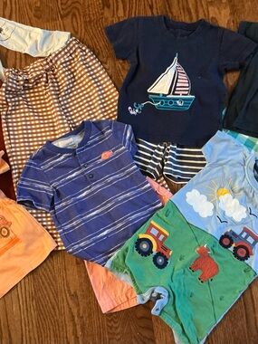 11 Pc Toddler Boy Clothes 24M 2T Nautical Farm Construction Summer Outfits